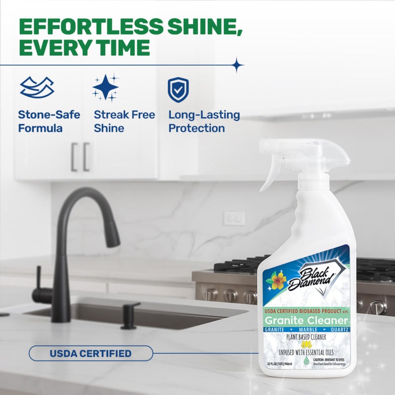 Black Diamond Stoneworks Granite Counter Cleaner: USDA Certified BIOBASED- Safe for Granite and other stone countertops. Safe for food contact formula to keep your countertops looking fresh and clean! - Image 3